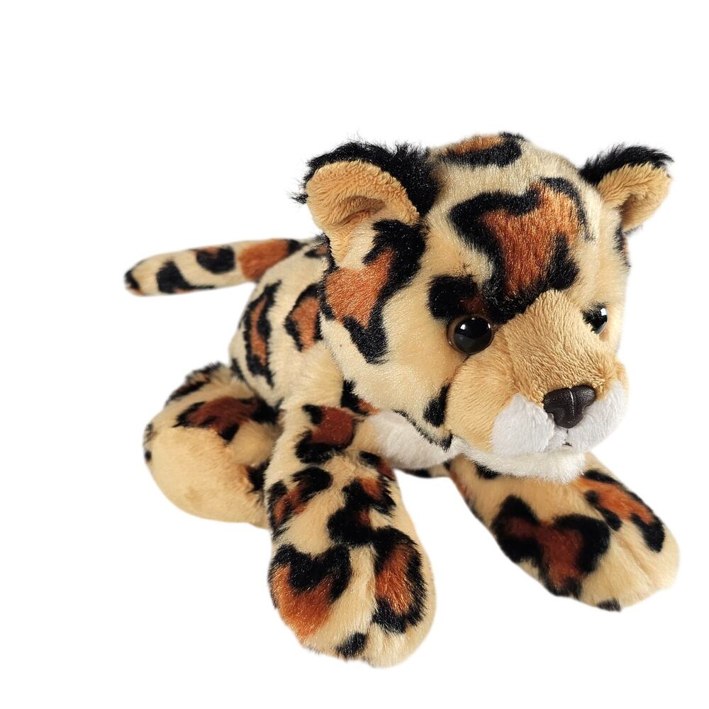 Aurora Plush Stuffed Leopard 8" Spotted Big Cat Beanbag Toy Soft Animal Cat